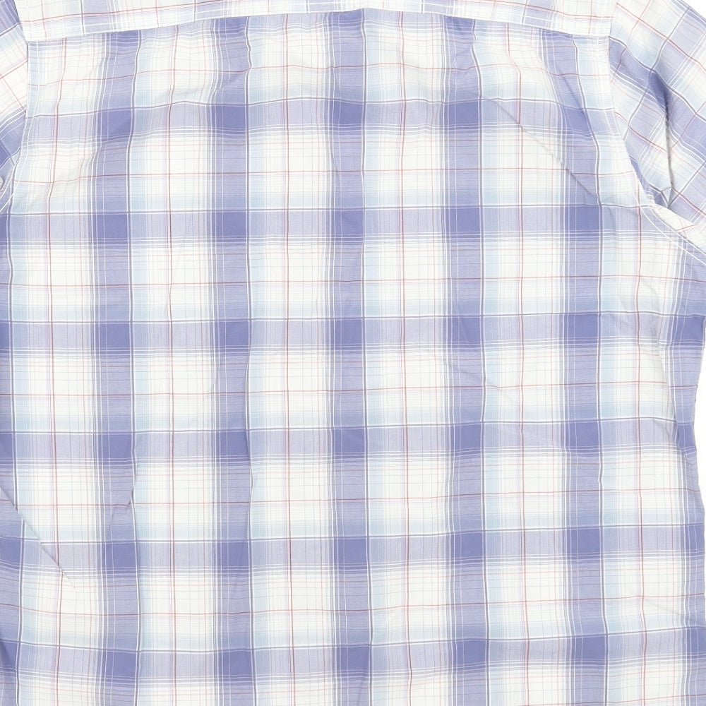 Boston Crew Mens Blue Plaid   Button-Up Size L