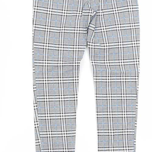 Primark Womens Black Plaid  Capri Trousers Size 8 L28.5 in