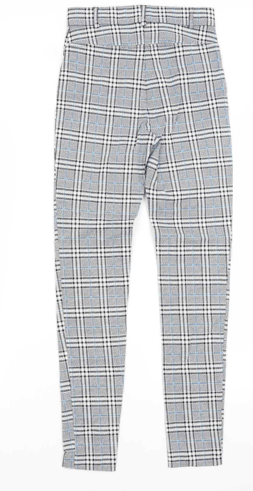 Primark Womens Black Plaid  Capri Trousers Size 8 L28.5 in