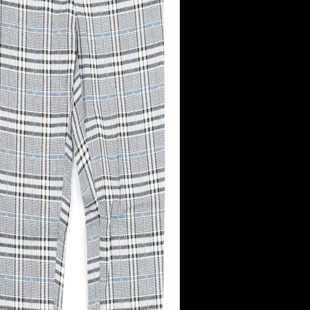 Primark Womens Black Plaid  Capri Trousers Size 8 L28.5 in