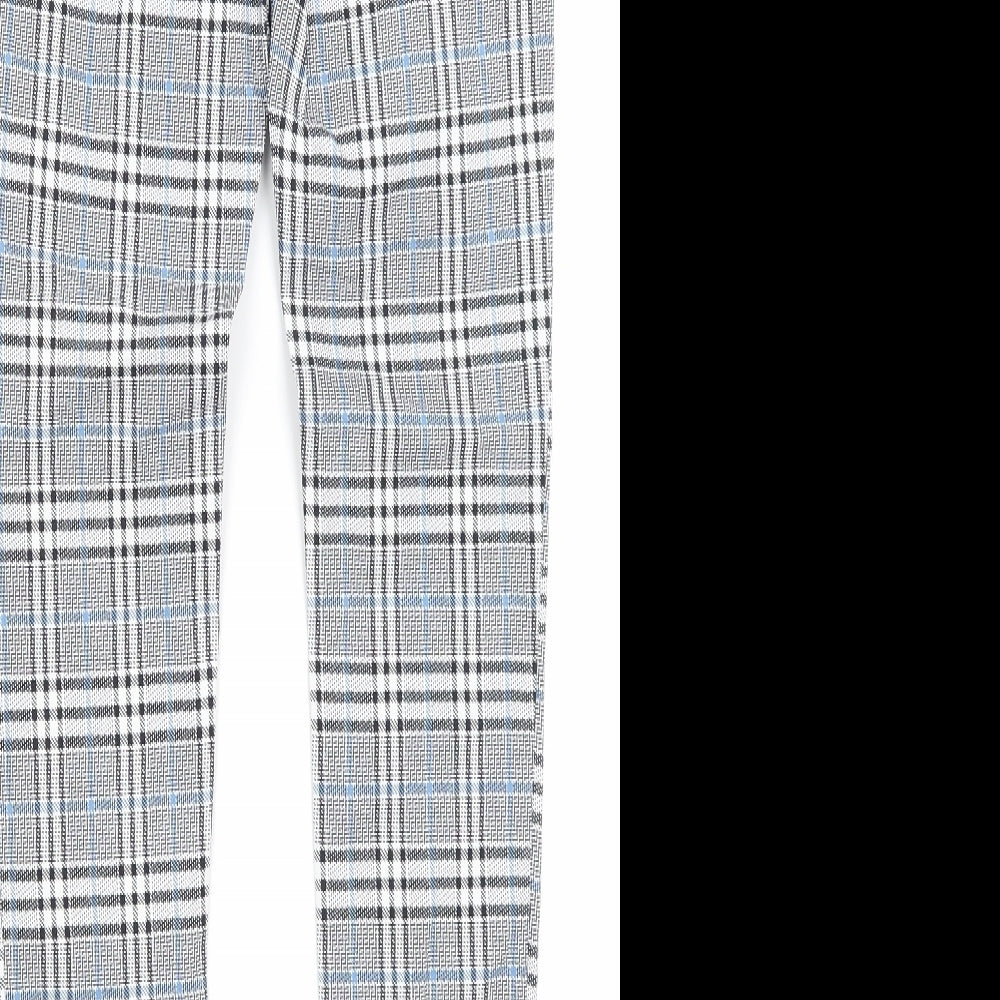 Primark Womens Black Plaid  Capri Trousers Size 8 L28.5 in