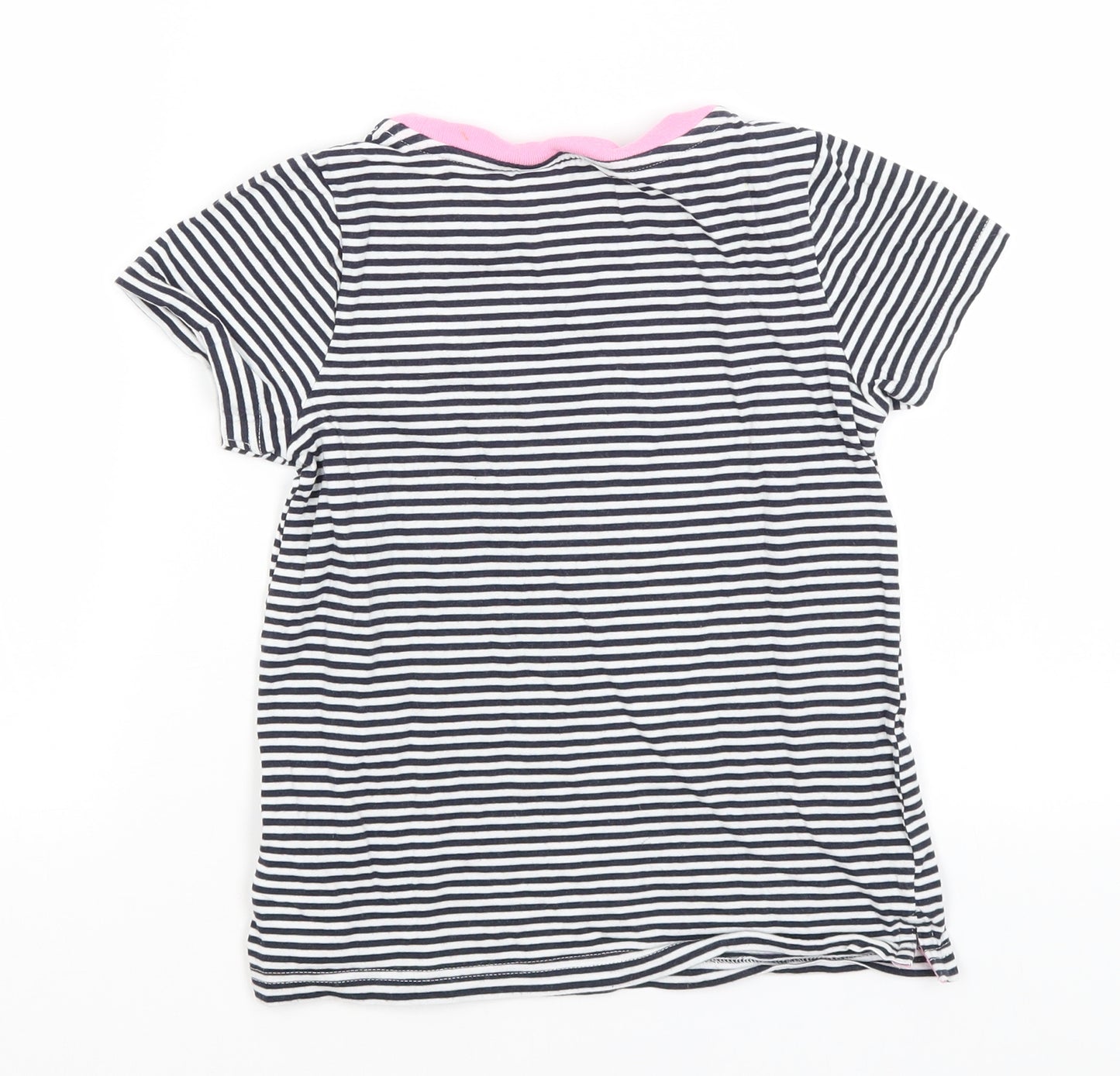 Joules Girls Blue Striped  Basic T-Shirt Size 7-8 Years