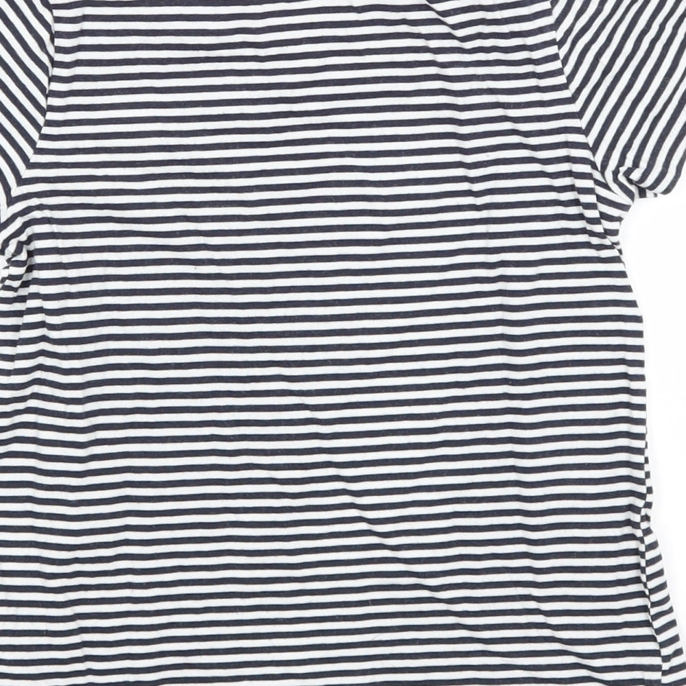 Joules Girls Blue Striped  Basic T-Shirt Size 7-8 Years