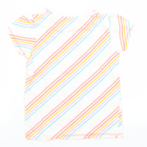TU Boys White Striped  Basic T-Shirt Size 7-8 Years