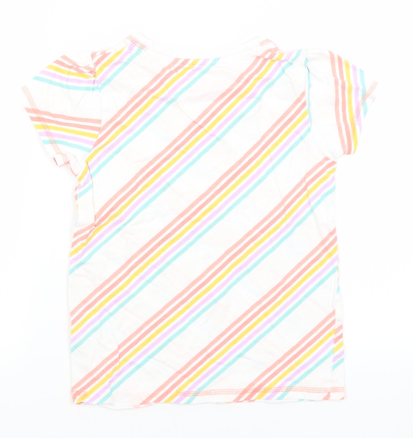 TU Boys White Striped  Basic T-Shirt Size 7-8 Years