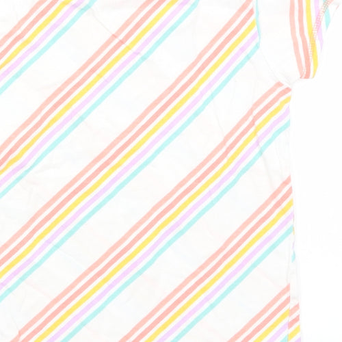 TU Boys White Striped  Basic T-Shirt Size 7-8 Years