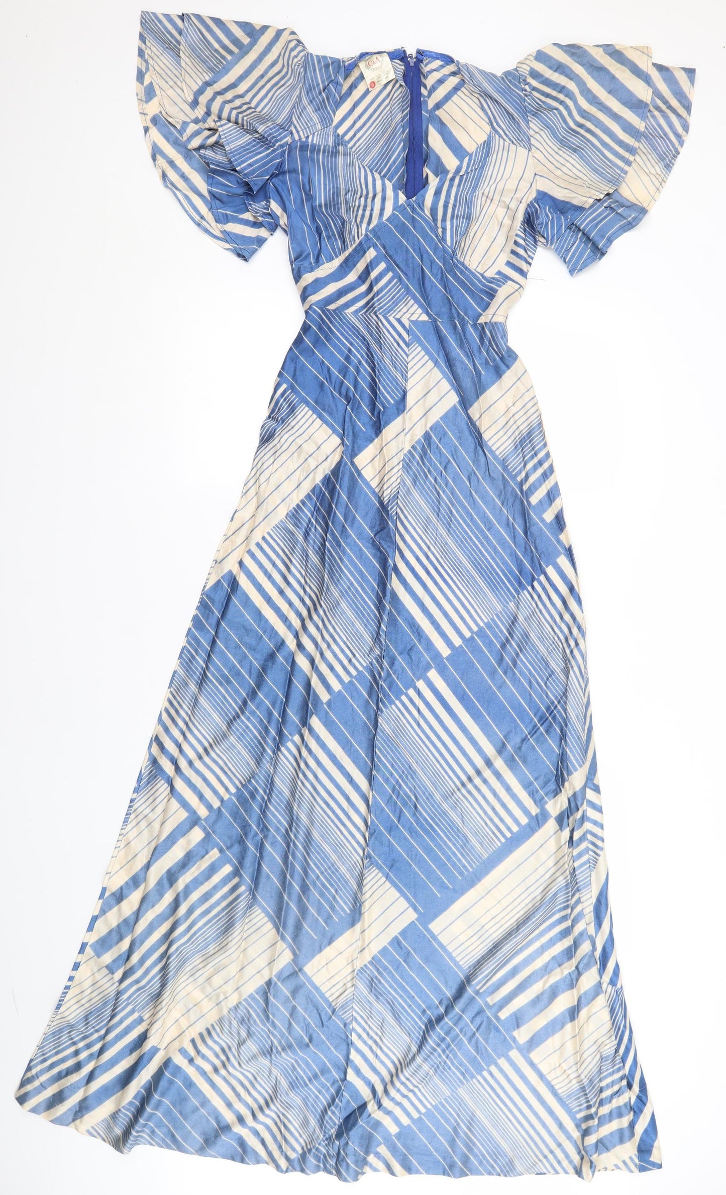 C&A Womens Blue Striped  Maxi  Size 10