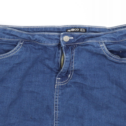 Pep & Co Womens Blue   A-Line Skirt Size 14