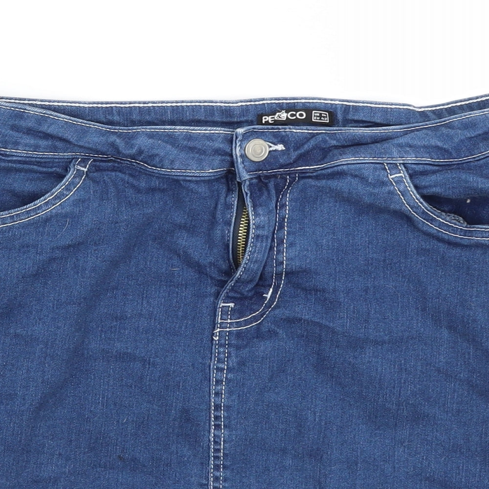 Pep & Co Womens Blue   A-Line Skirt Size 14