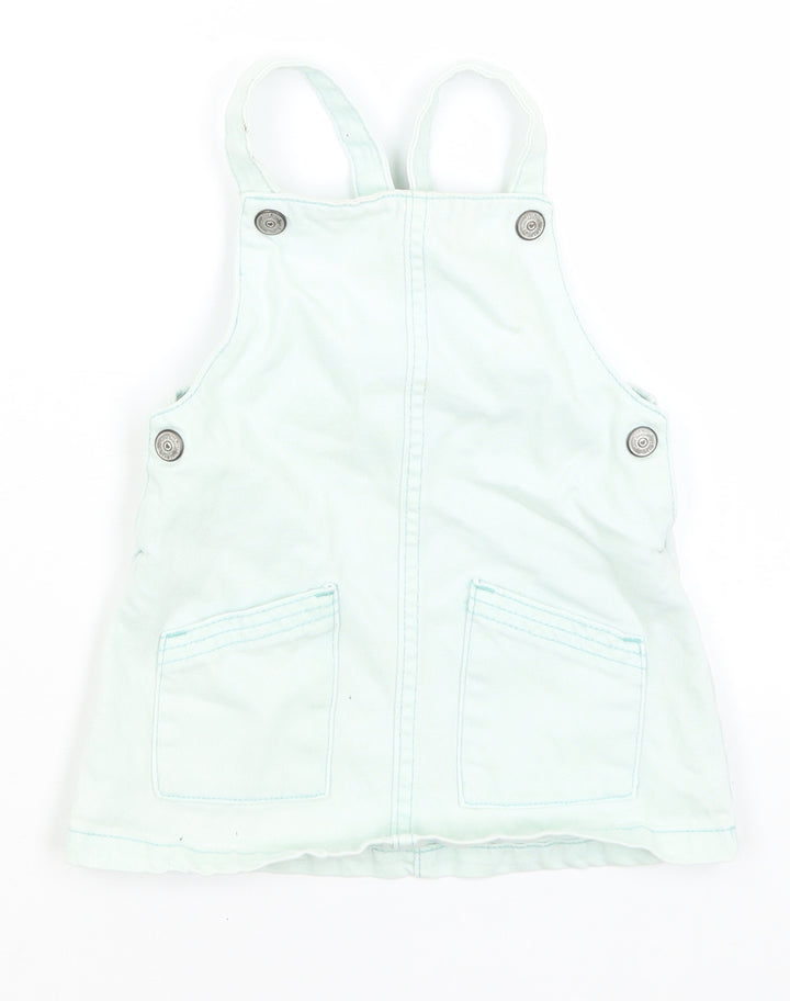 F&F Baby Blue   Pinafore/Dungaree Dress  Size 9-12 Months