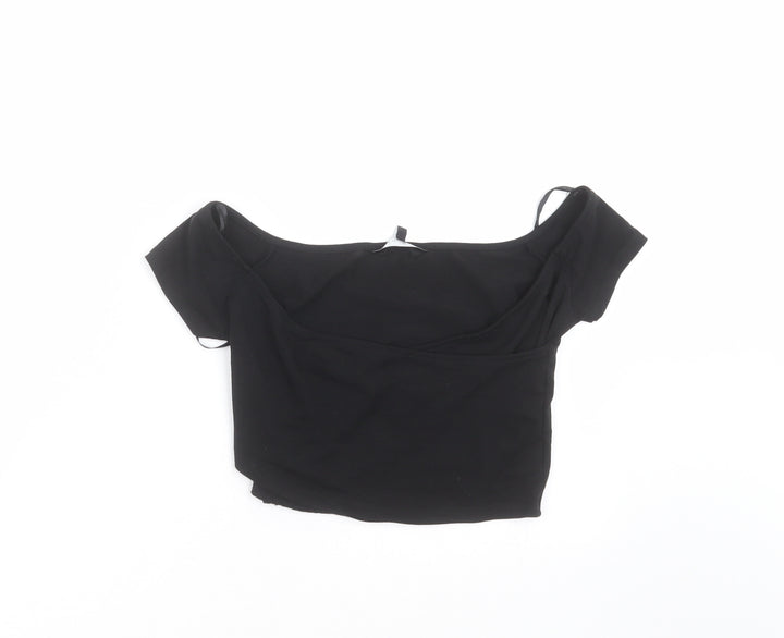New Look Womens Black   Cropped T-Shirt Size 8