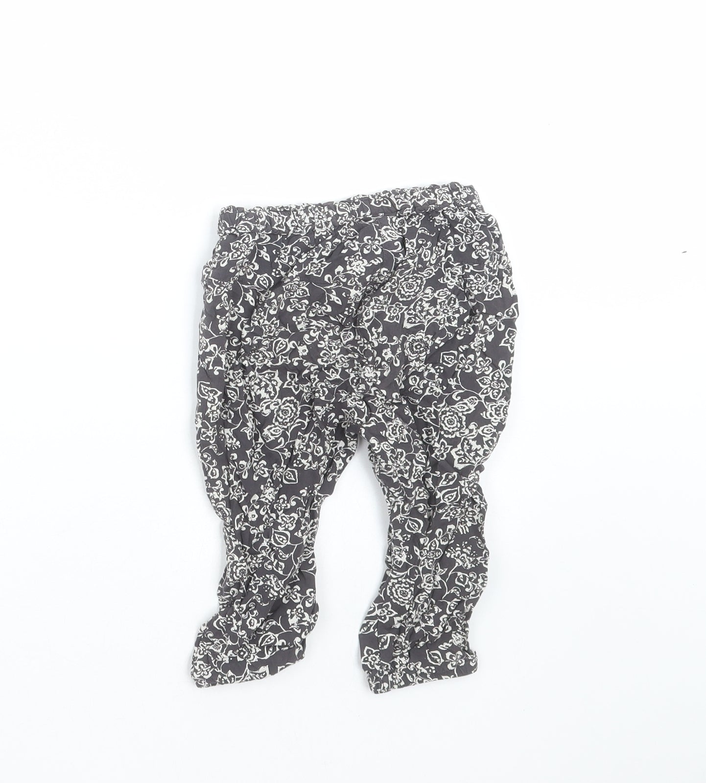 NEXT Girls Grey Floral   Trousers Size 12-18 Months