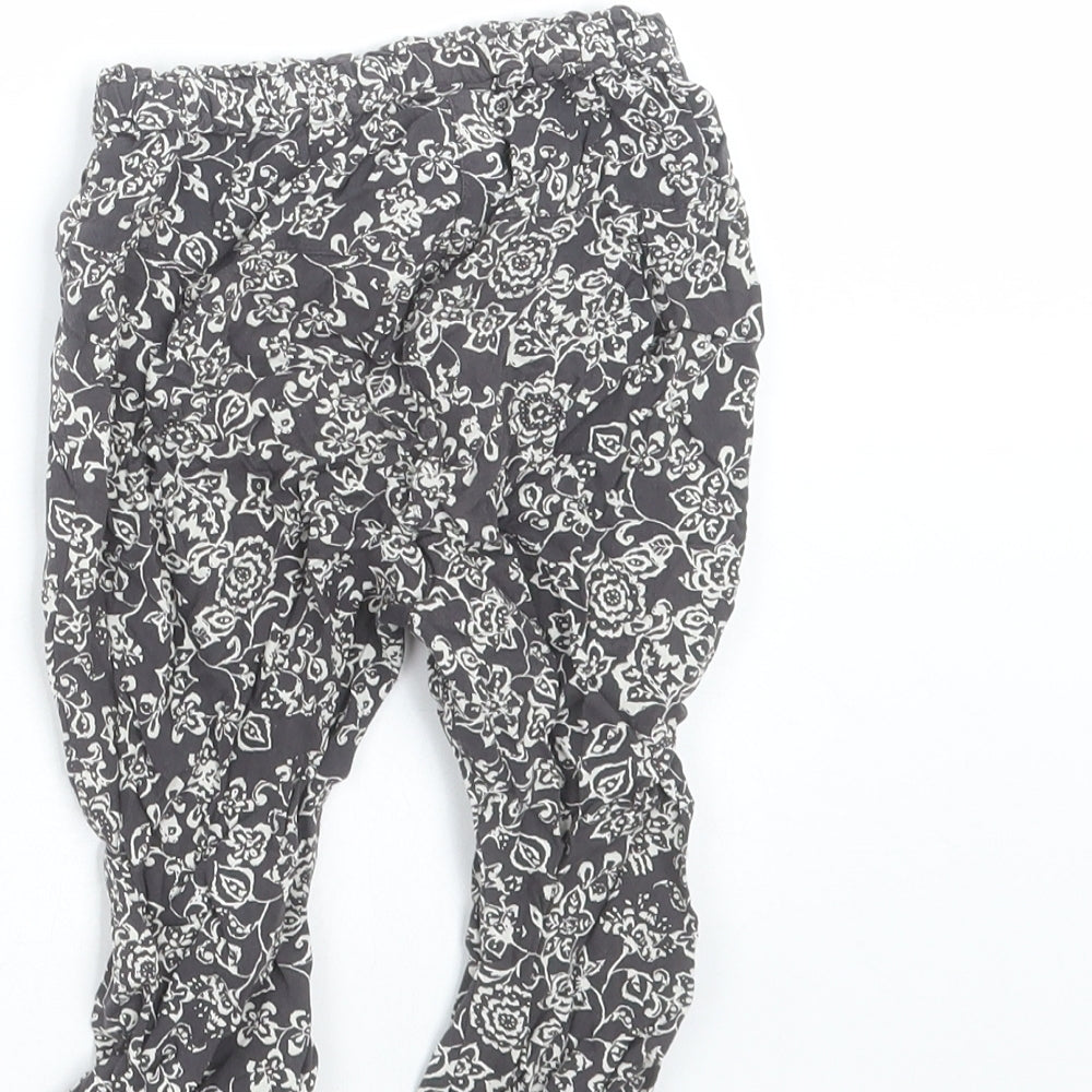 NEXT Girls Grey Floral   Trousers Size 12-18 Months