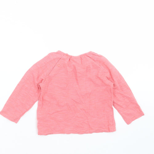 NEXT Girls Pink Striped  Basic T-Shirt Size 9-12 Months
