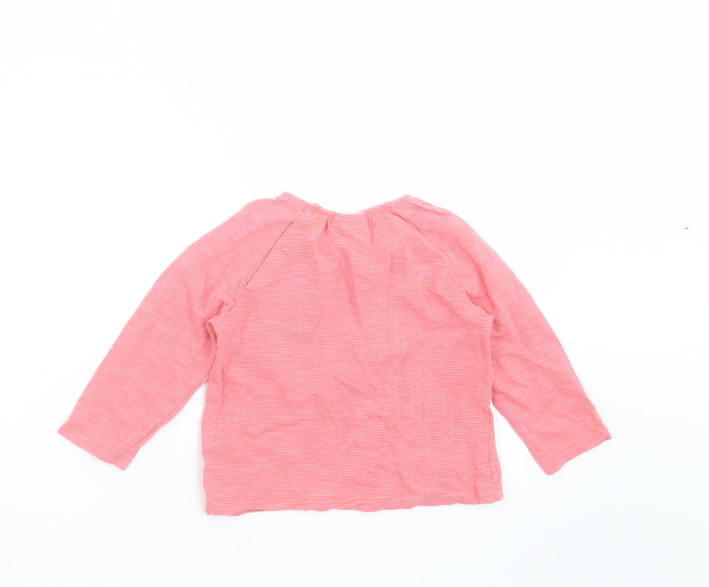 NEXT Girls Pink Striped  Basic T-Shirt Size 9-12 Months