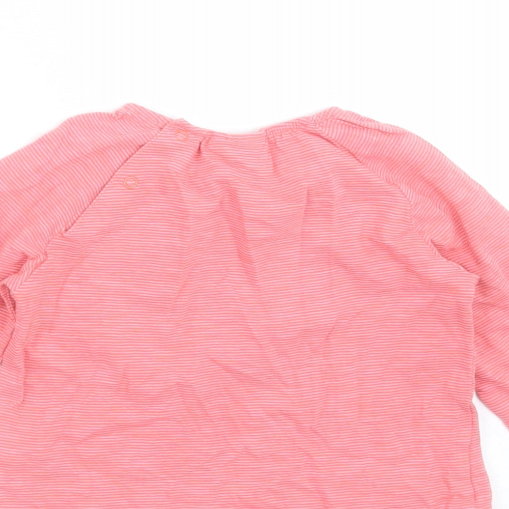 NEXT Girls Pink Striped  Basic T-Shirt Size 9-12 Months