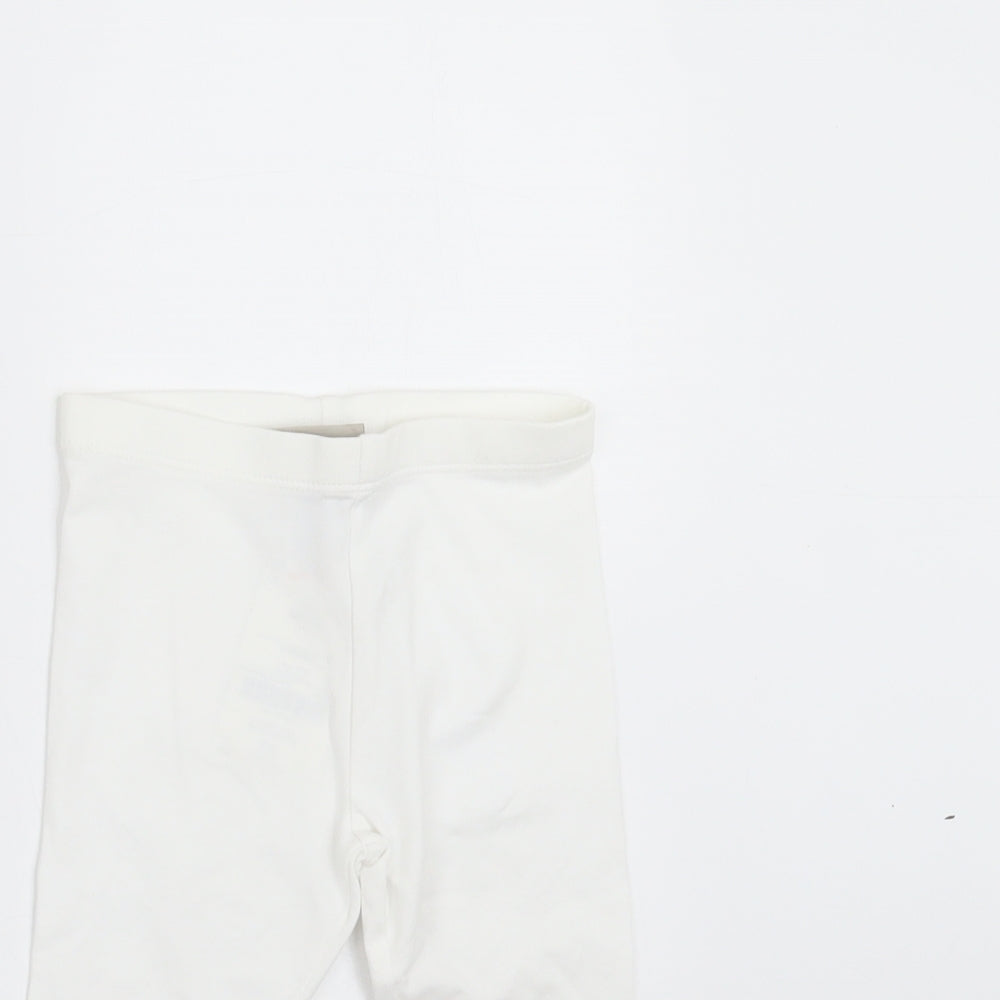 NEXT Girls White    Trousers Size 9-12 Months  - leggings
