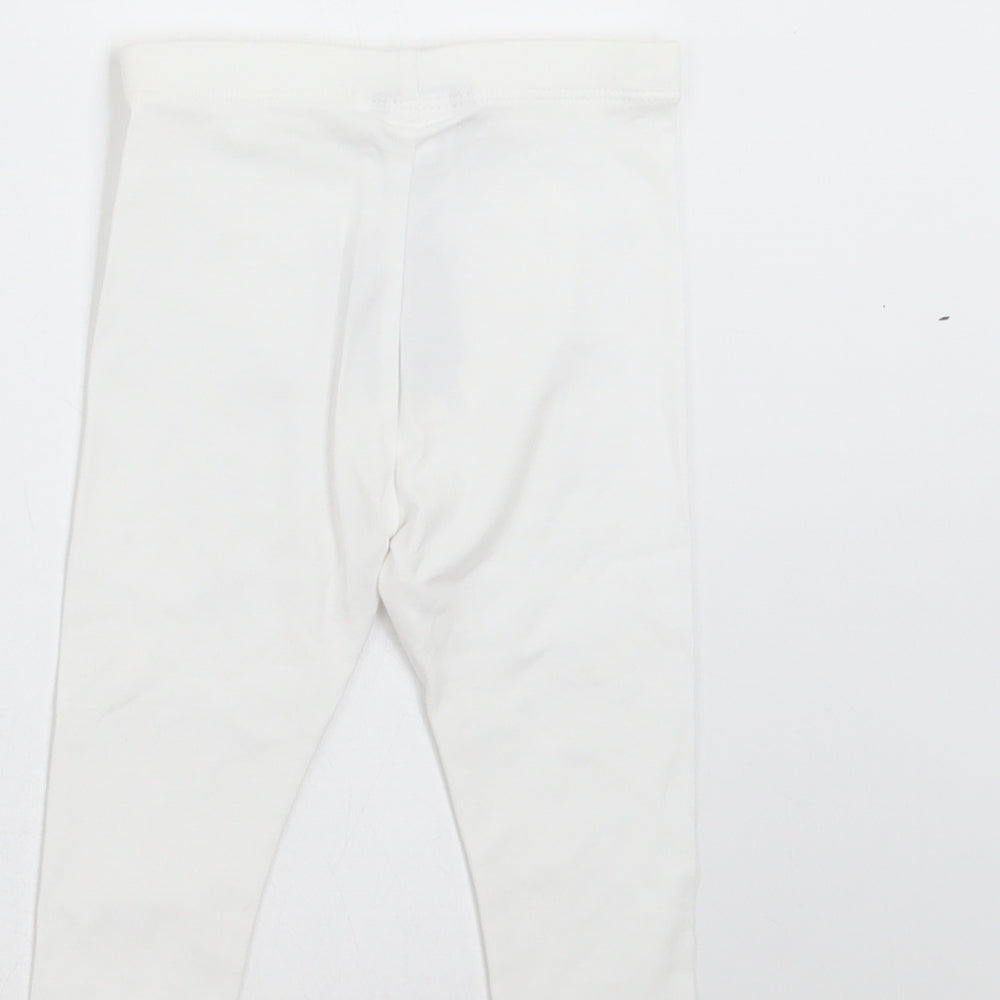 NEXT Girls White    Trousers Size 9-12 Months  - leggings