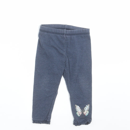 NEXT Girls Blue    Trousers Size 9-12 Months  - leggings, butterfly