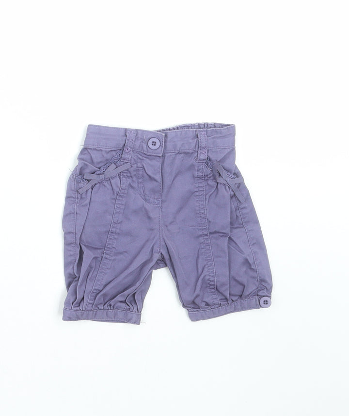 Monsoon Girls Purple Trousers Size 3-6 Months - shorts