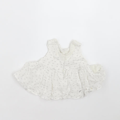 NEXT Girls White Floral  Basic Blouse Size 3-6 Months