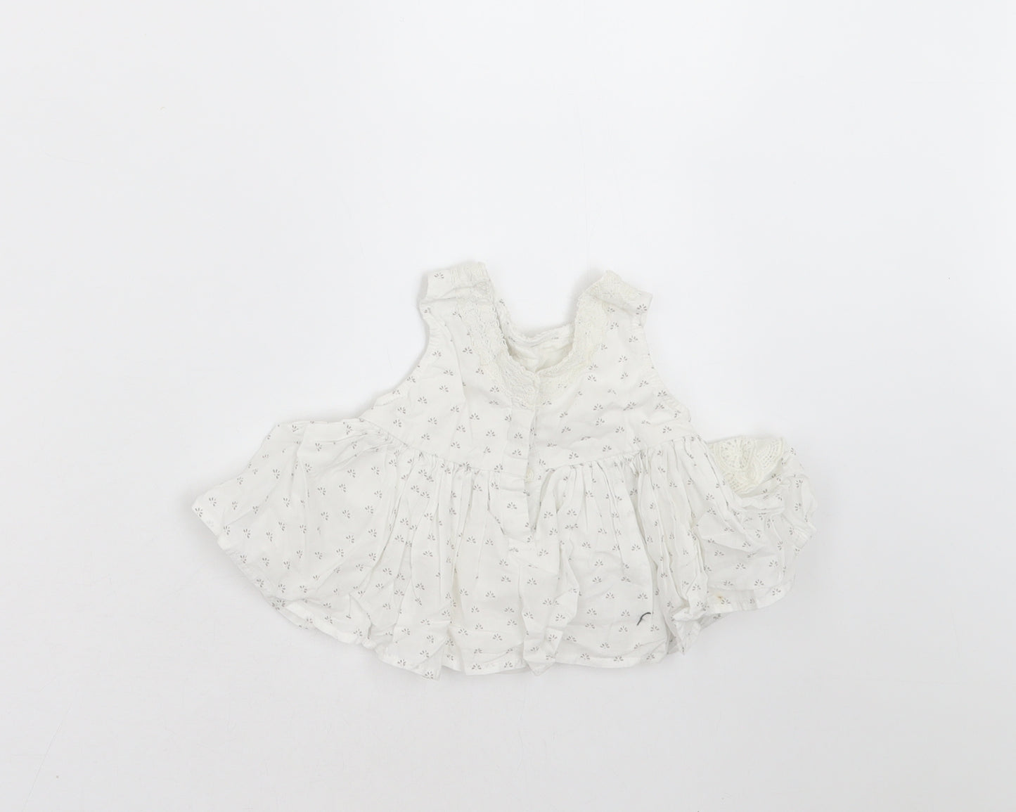 NEXT Girls White Floral  Basic Blouse Size 3-6 Months