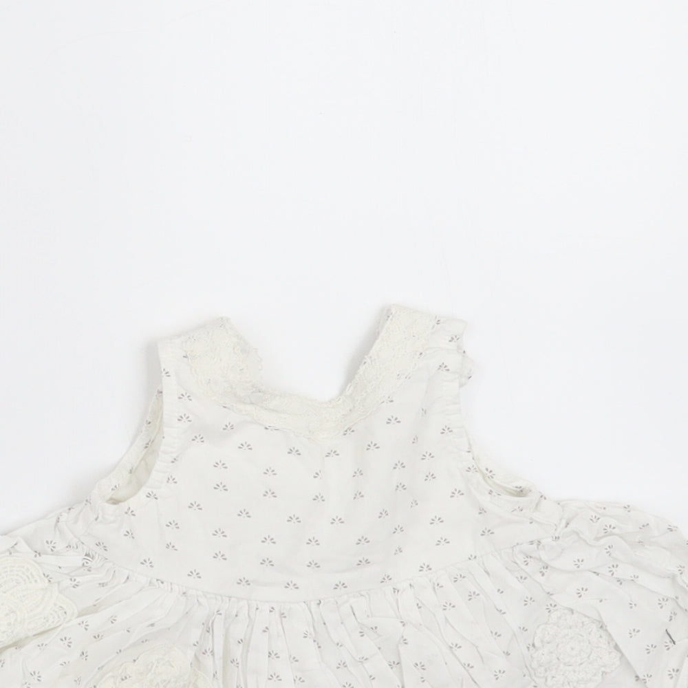 NEXT Girls White Floral  Basic Blouse Size 3-6 Months