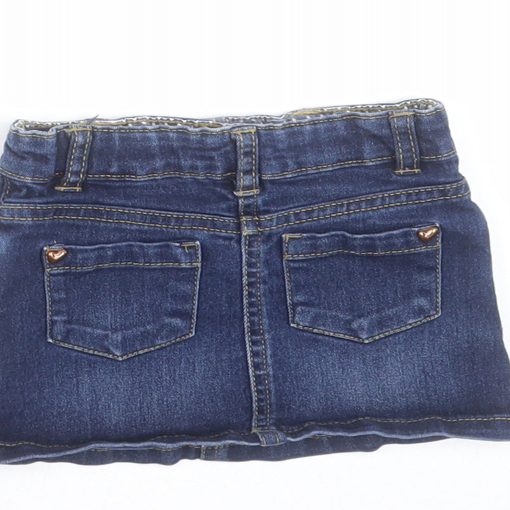 TU Girls Blue  Denim Mini Skirt Size 9-12 Months