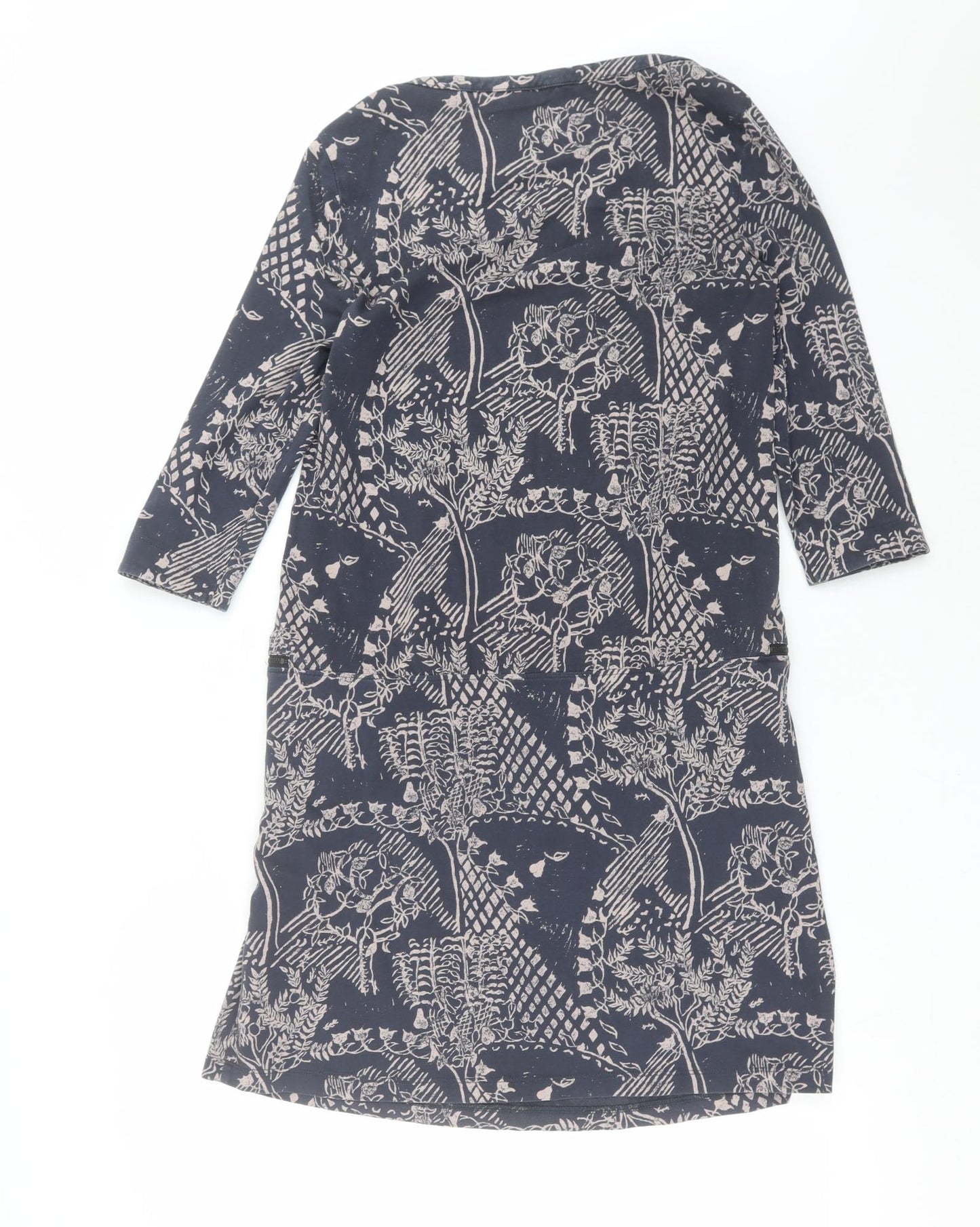 White Stuff Womens Grey Floral  T-Shirt Dress  Size 10