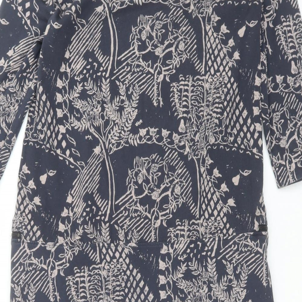 White Stuff Womens Grey Floral  T-Shirt Dress  Size 10