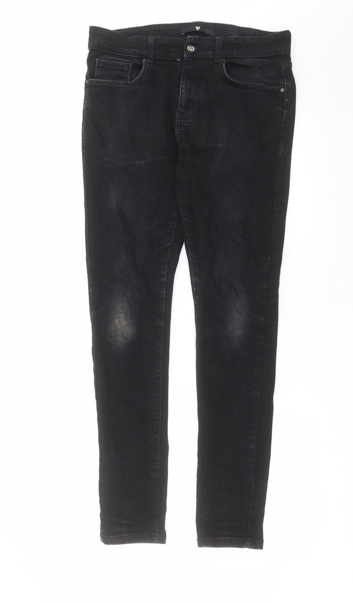 Very Womens Black Denim Skinny Jeans Size 32 in L30 in