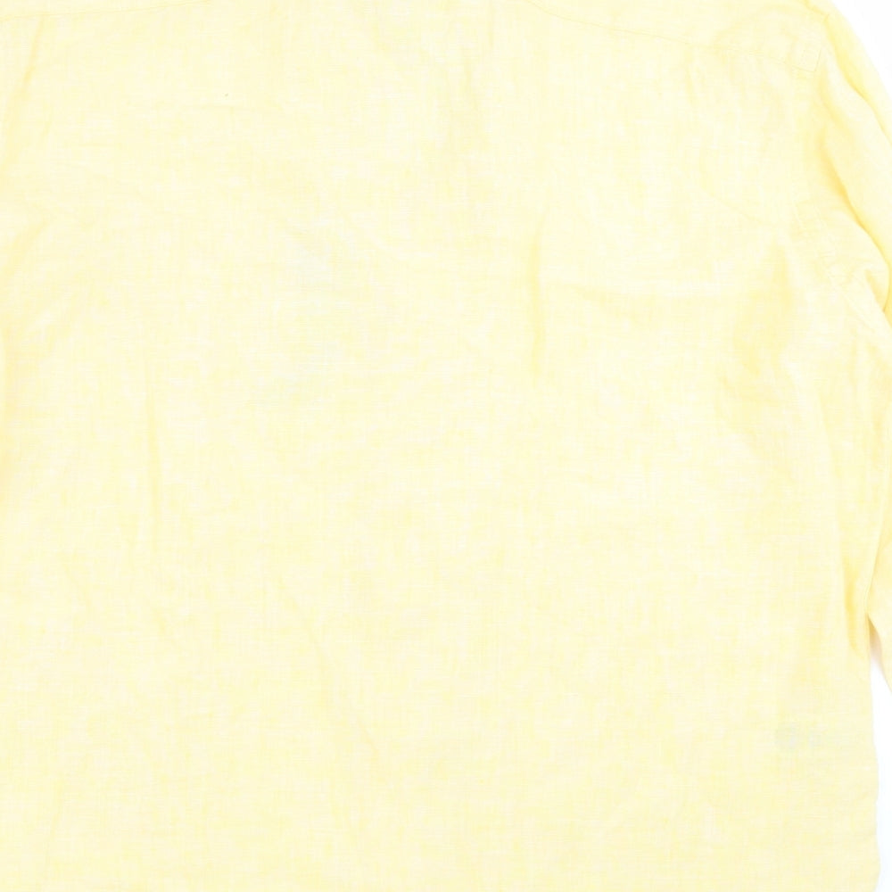 Marks and Spencer Mens Yellow    Button-Up Size M