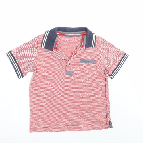 Nutmeg Boys Red Striped  Basic Polo Size 4-5 Years