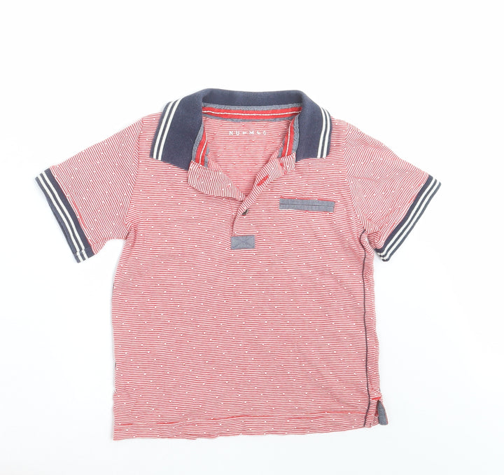 Nutmeg Boys Red Striped Basic Polo Size 4-5 Years