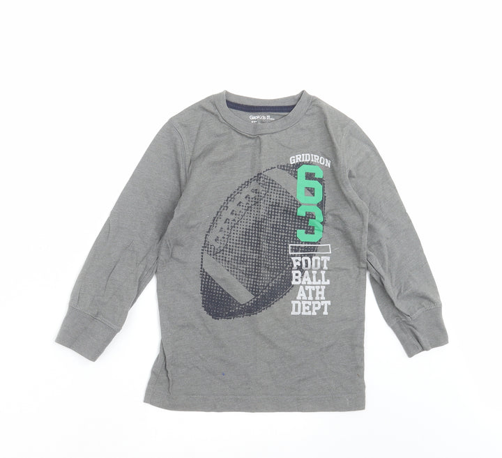 GapKids Boys Grey Basic T-Shirt Size 4-5 Years - football