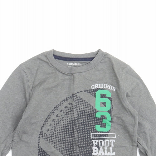 GapKids Boys Grey   Basic T-Shirt Size 4-5 Years  - football