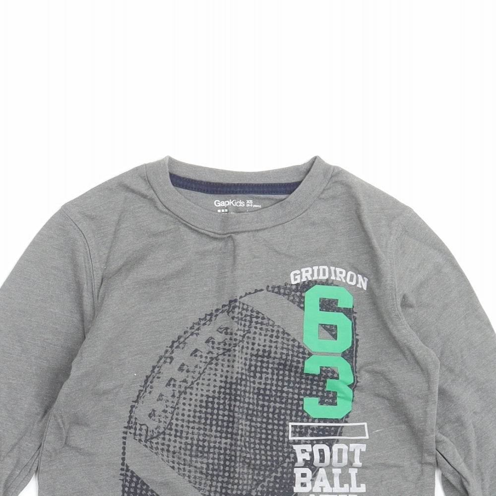 GapKids Boys Grey   Basic T-Shirt Size 4-5 Years  - football