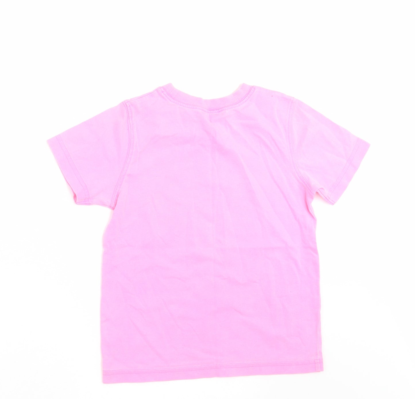 George Girls Pink   Basic T-Shirt Size 4-5 Years  - happy monster