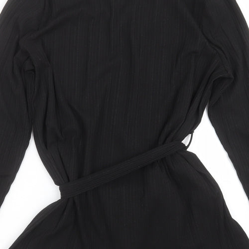 Papaya Womens Black Striped  Basic T-Shirt Size 18  - Tie waist