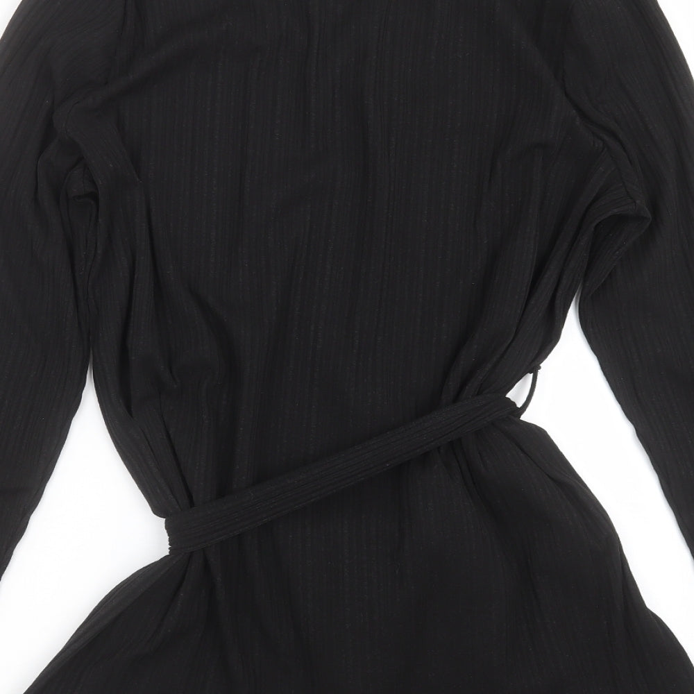 Papaya Womens Black Striped  Basic T-Shirt Size 18  - Tie waist