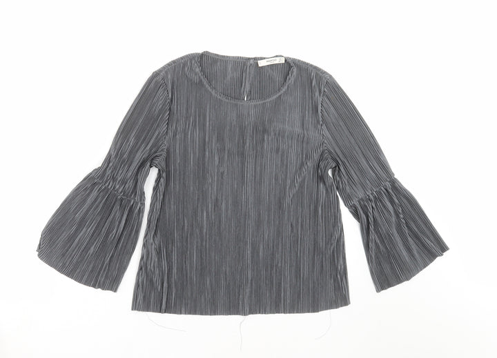 Mango Womens Grey   Basic Blouse Size S  - pleated
