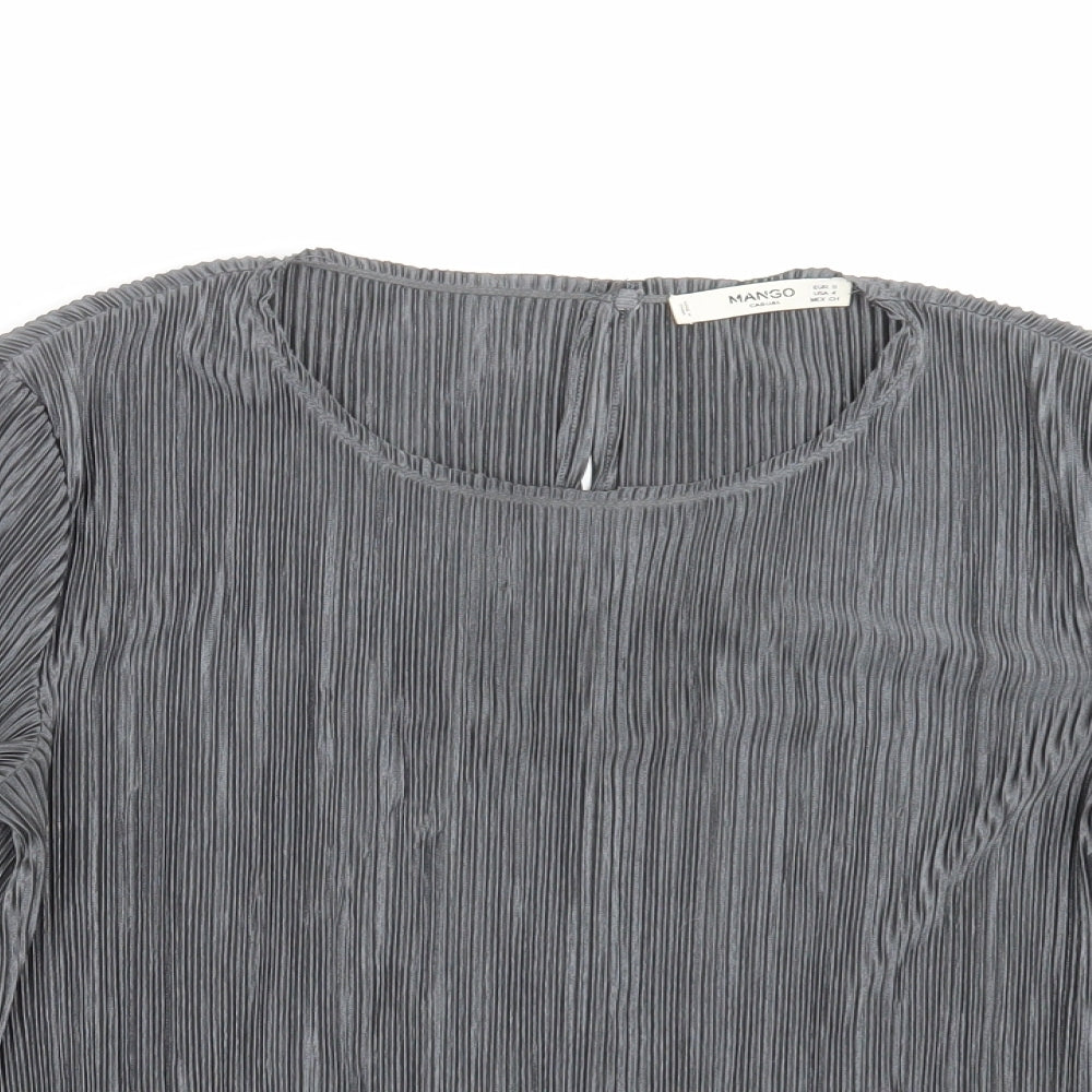 Mango Womens Grey   Basic Blouse Size S  - pleated