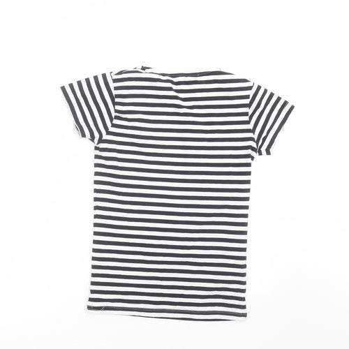 Mango Womens Black Striped  Basic T-Shirt Size S