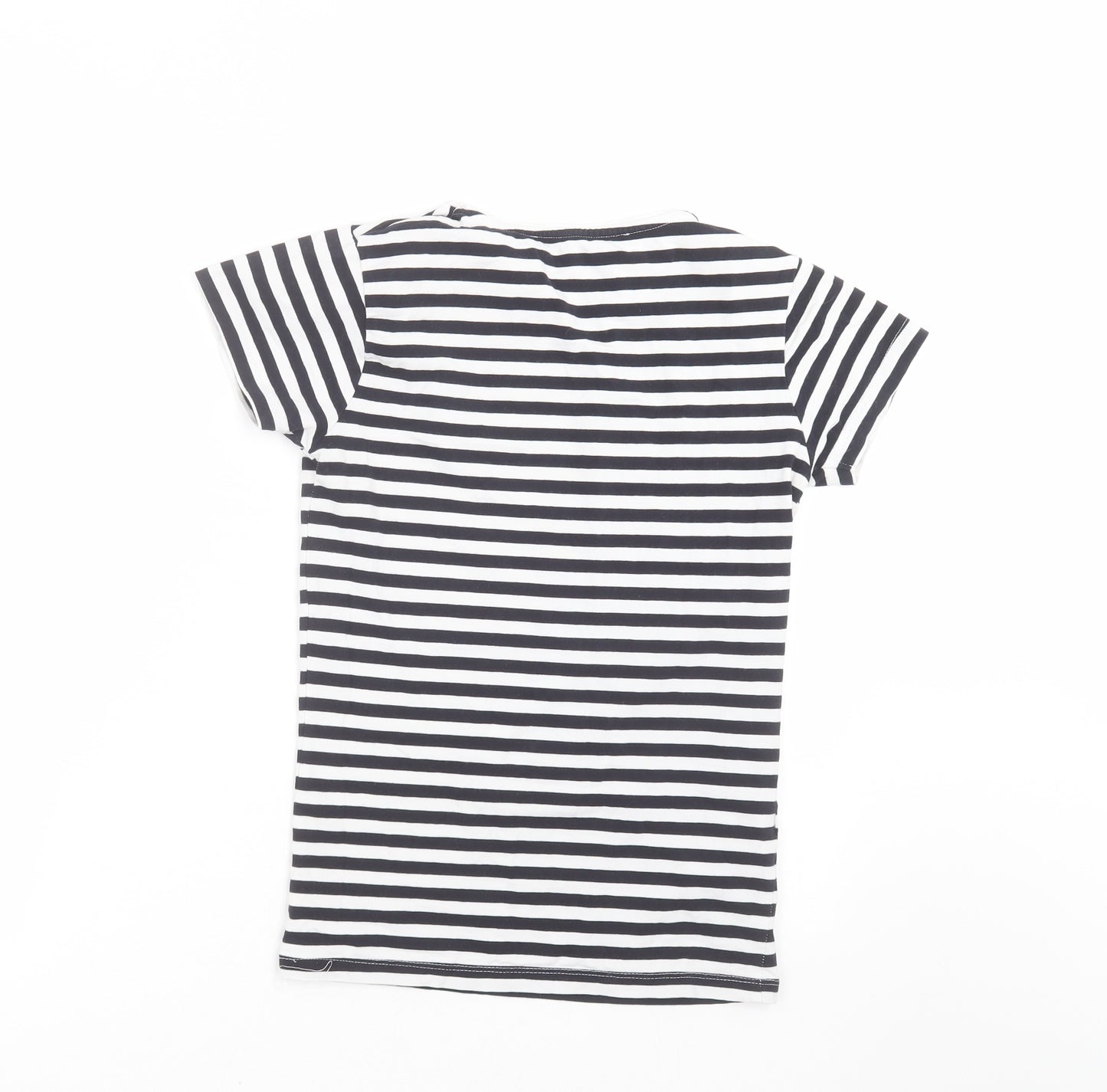 Mango Womens Black Striped  Basic T-Shirt Size S