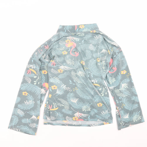 SheIn Womens Gold Floral  Wrap Blouse Size S  - Tropical print