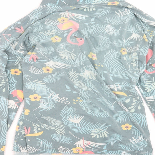 SheIn Womens Gold Floral  Wrap Blouse Size S  - Tropical print