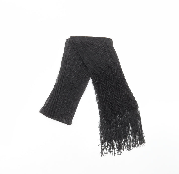 Preworn Womens Black Geometric Scarf