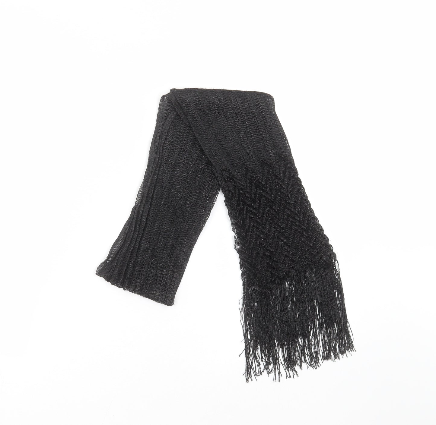 Preworn Womens Black Geometric   Scarf