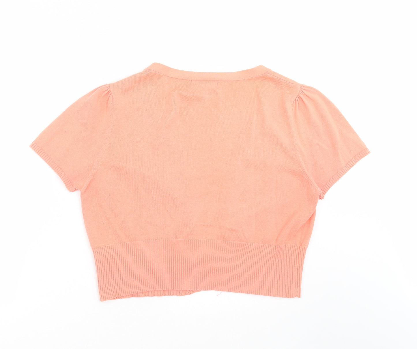 Peacocks Womens Orange  Knit Cardigan Jumper Size 20