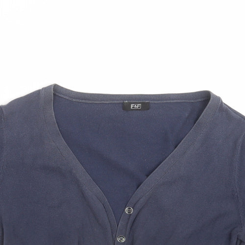 F&F Womens Blue  Knit Cardigan Jumper Size 16